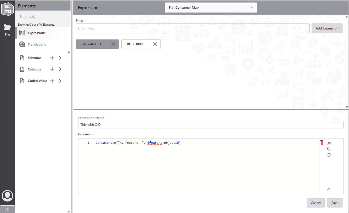 Expression editor interface