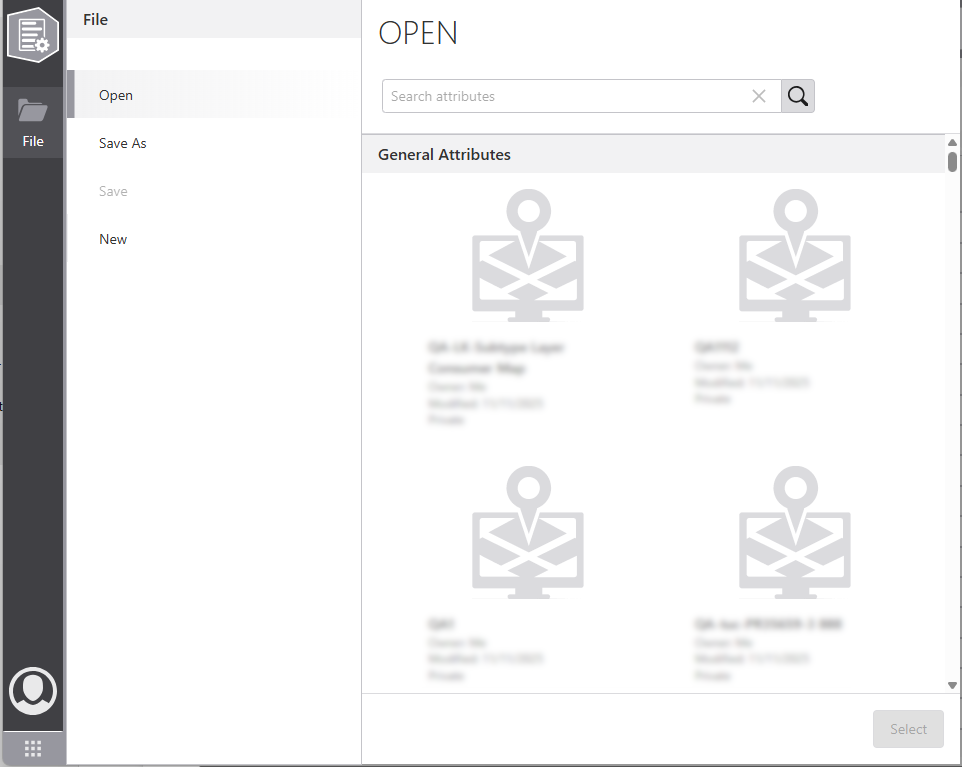 Open configuration dialog