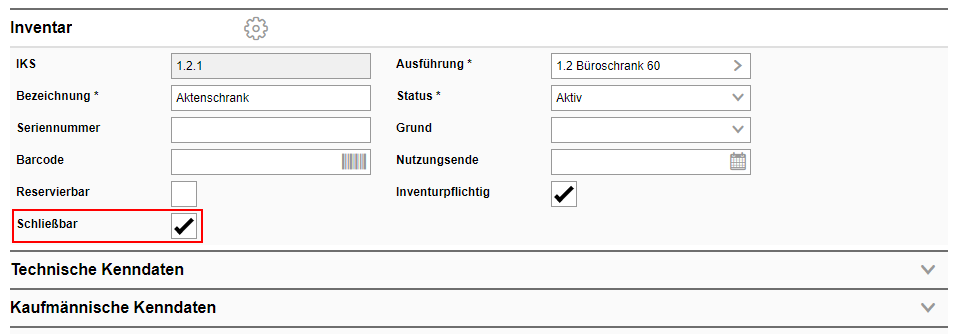 Abb. Inventar schließbar