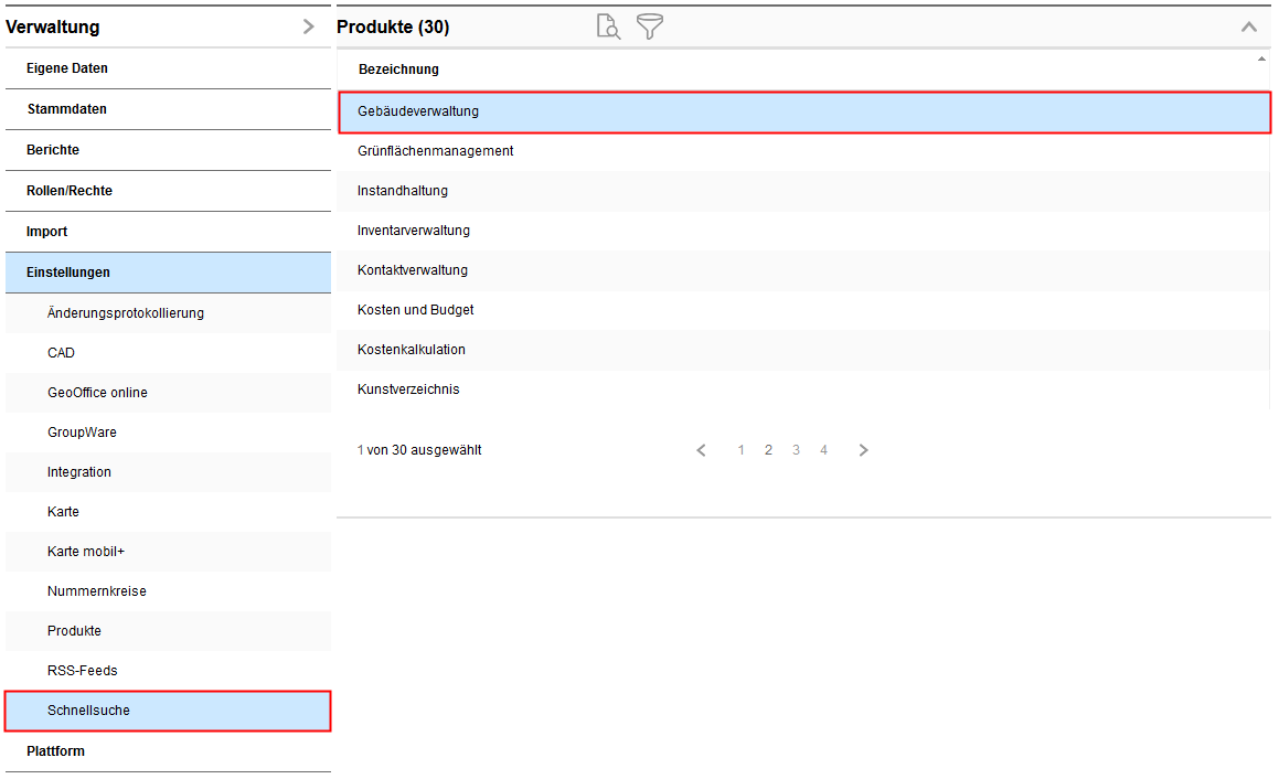 001_Auflistung Module Schnellsuche