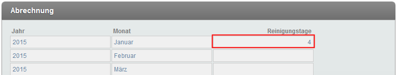 reinigungstage hinterlegen