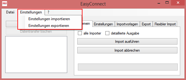 EasyConnect_Einstellung exportieren