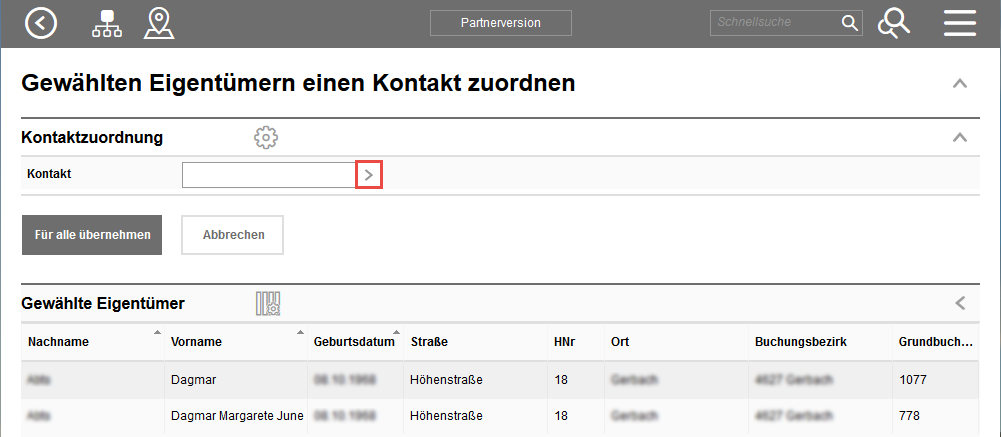 Kontaktzuordnung-Mehrfachbearbeitung