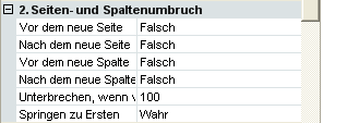 Kategorie Seiten – und Spaltenumbruch