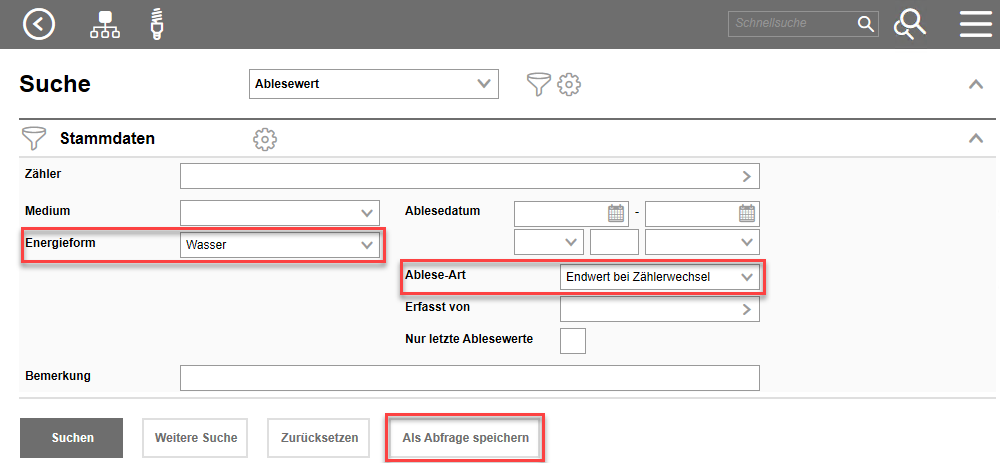 Abfrage Export Zählerwechsel