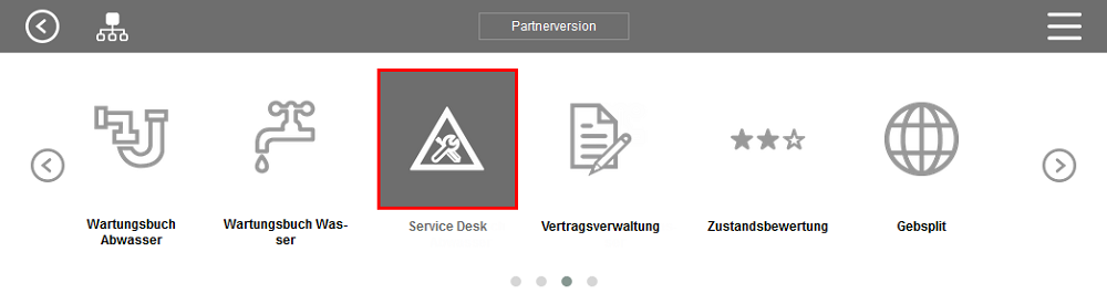 Aufruf Service Desk ber das Karussell