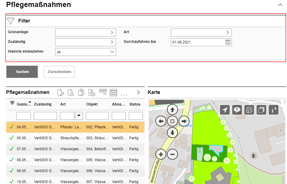 Filter Arbeitsabläufe