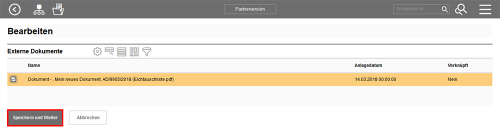 Verfügbare Dokumente im Eingang Verfügbare Dokumente im Eingang