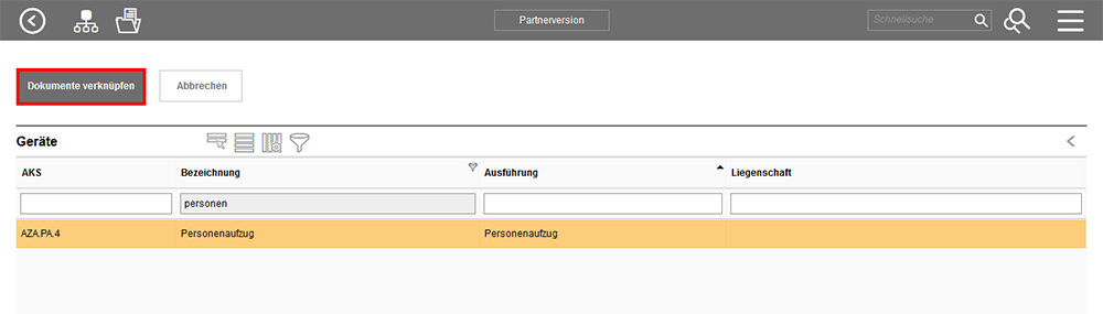 Objektliste – Dokumente verknüpfen Objektliste – Dokumente verknüpfen