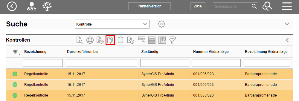 Mehrfachbearbeitung offener Kontrollen Mehrfachbearbeitung offener Kontrollen