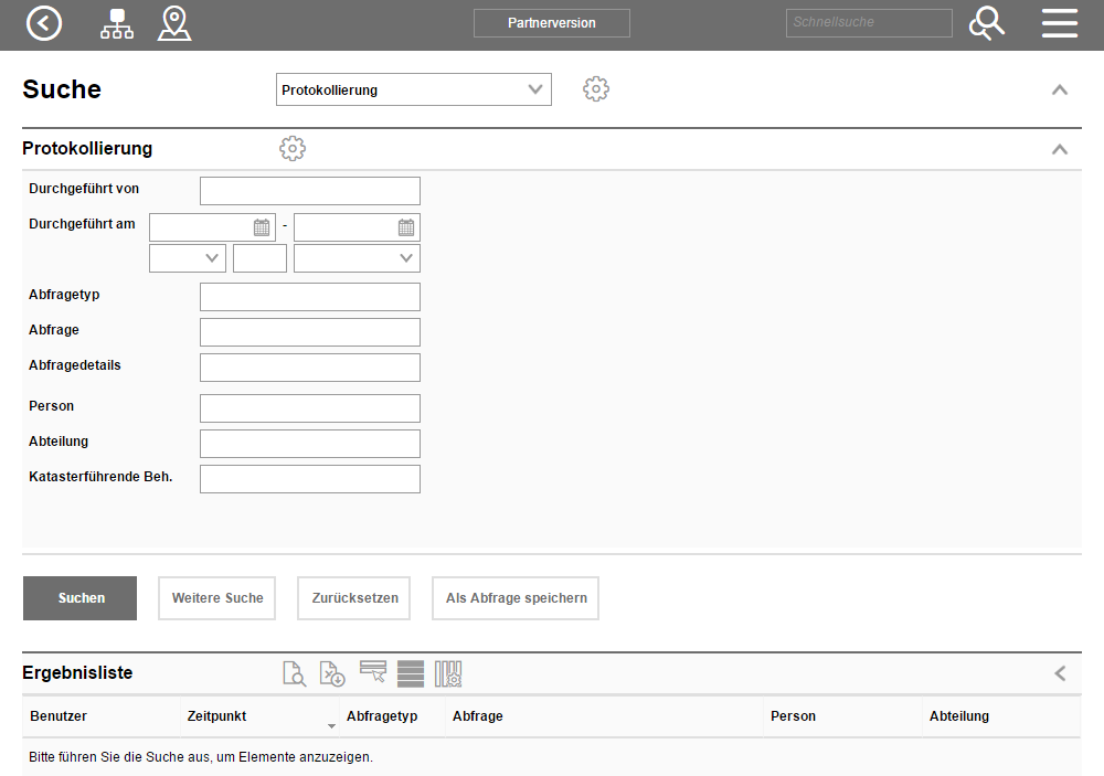 Suche Protokollierung Suche Protokollierung