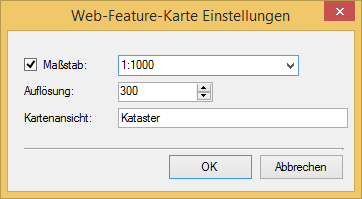 Web Feature Karte Einstellungen