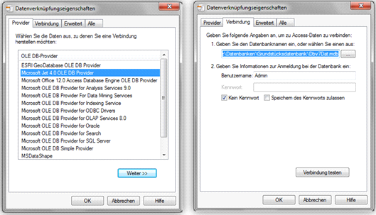 Datenverknüpfungseigenschaften Datenverknüpfungseigenschaften
