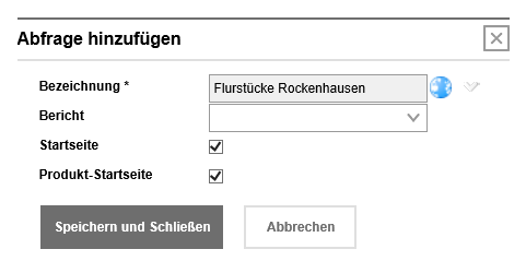 Name und Speicherort für Abfrage festlegen Name und Speicherort für Abfrage festlegen