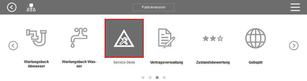 Aufruf Service Desk über das Karussell Aufruf Service Desk über das Karussell