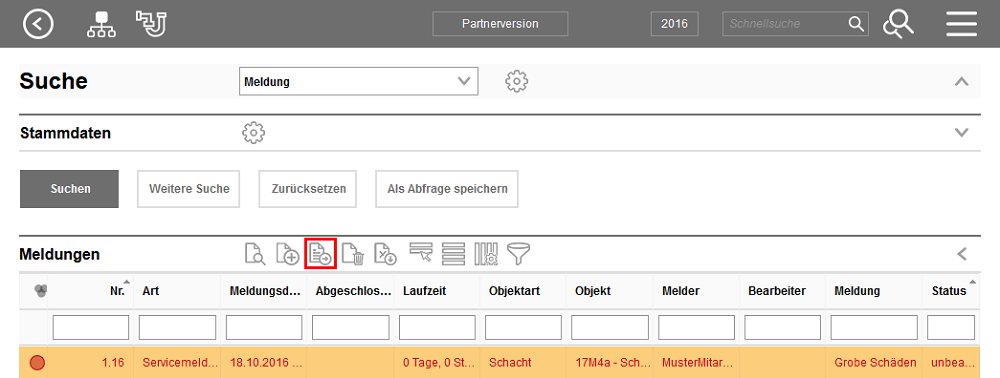 Eine Maßnahme aus eine Meldung generieren Eine Maßnahme aus eine Meldung generieren
