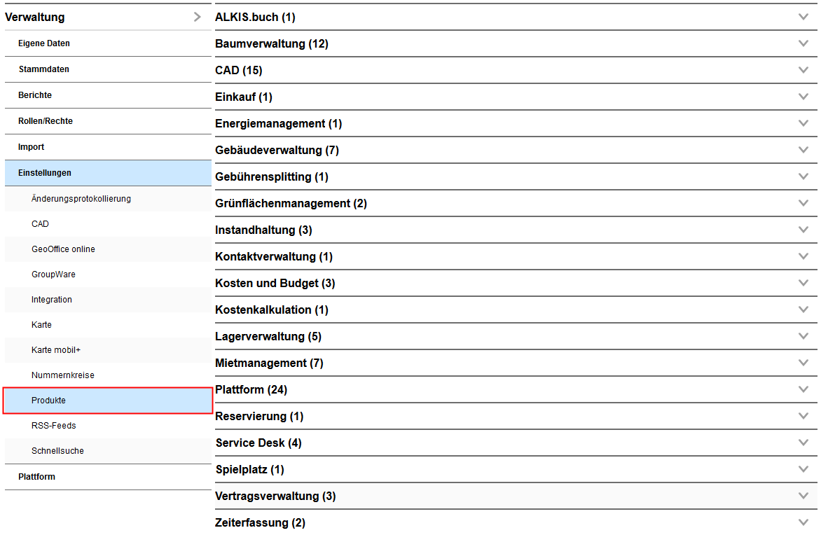 001_Auflistung &nbsp;Moduleinstellungen