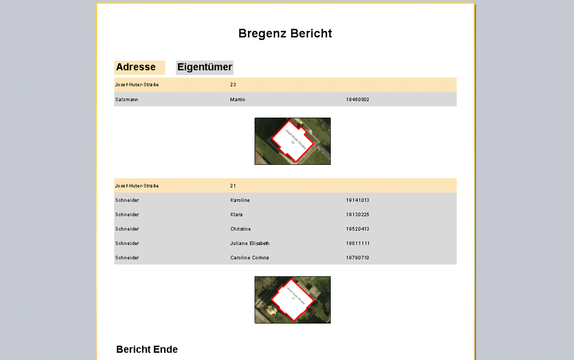 Vorschau "Bericht"&nbsp;