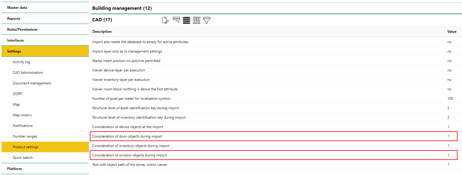 door-and-window-product-settings