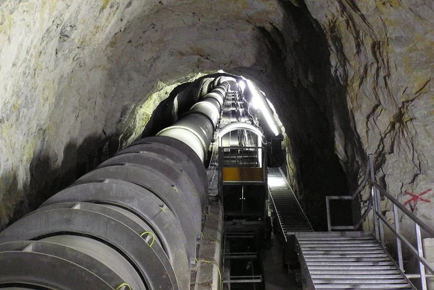 Conduite de transit de gaz en caverne (Grimsel)