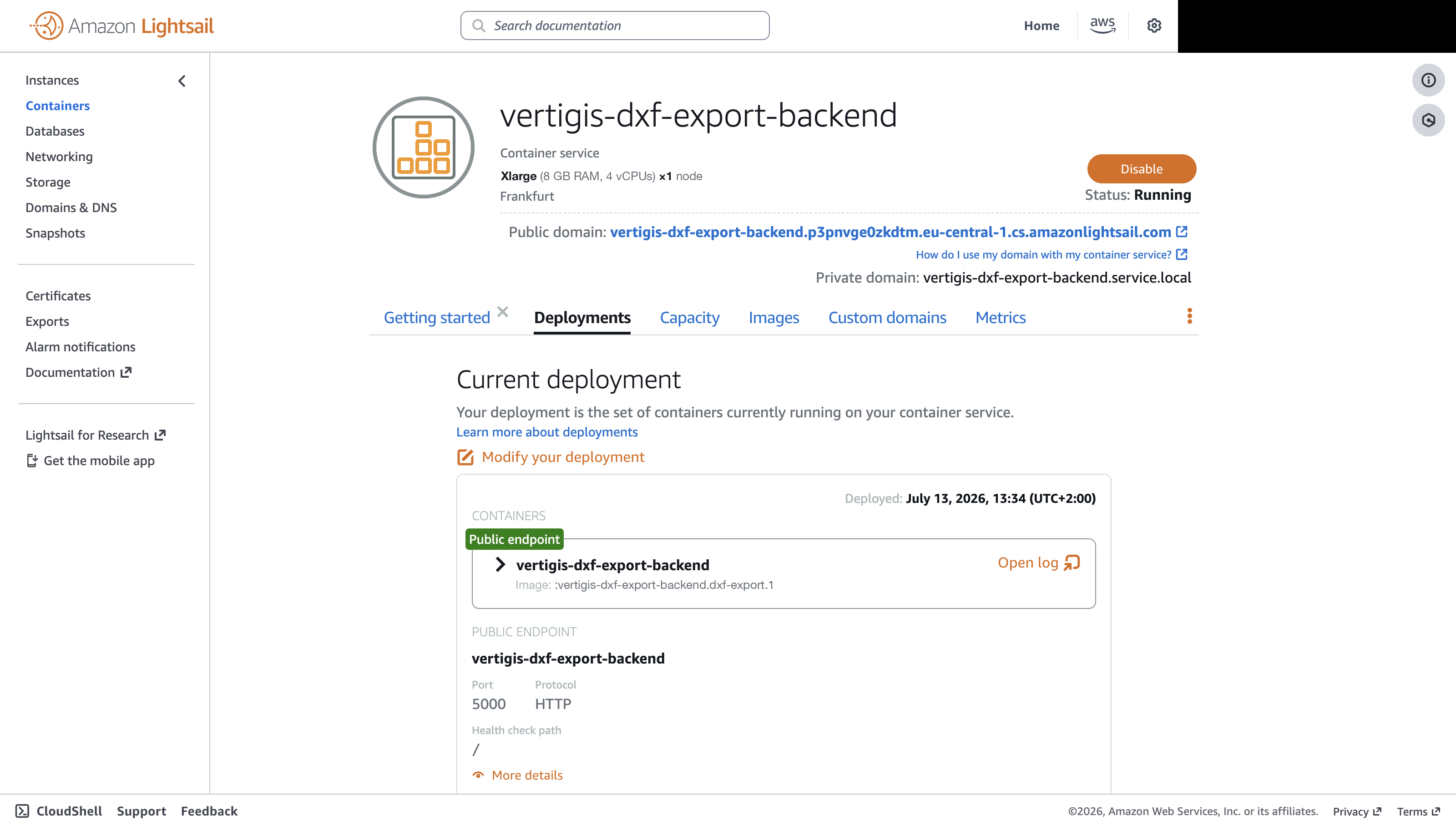 Current deployment status