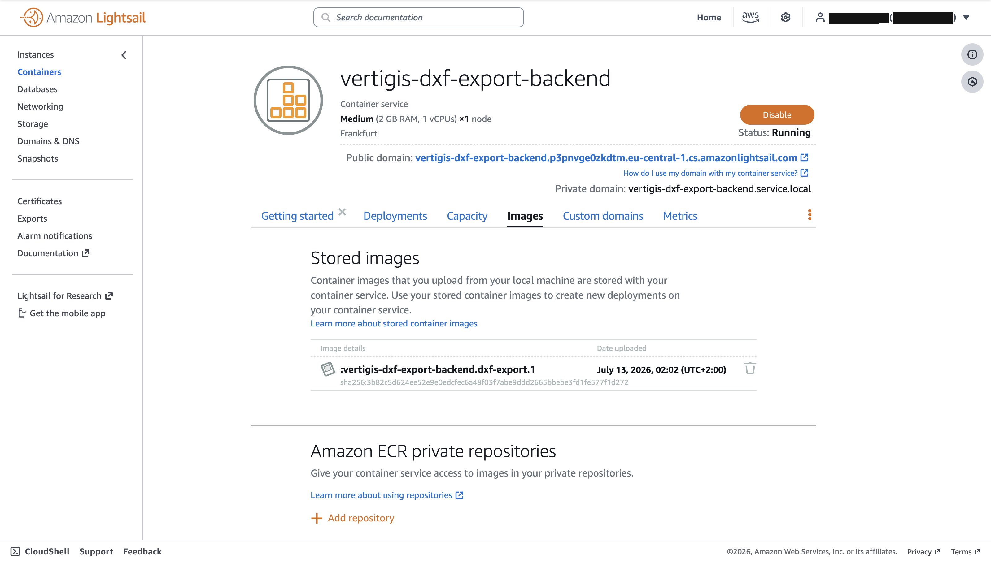 Stored images