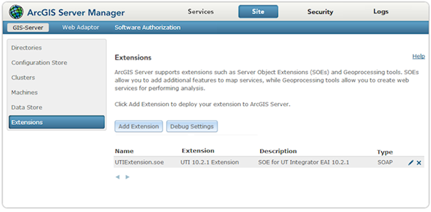 UTI_ArcGIS_Server_Manager_GIS_Server_Extension_Added